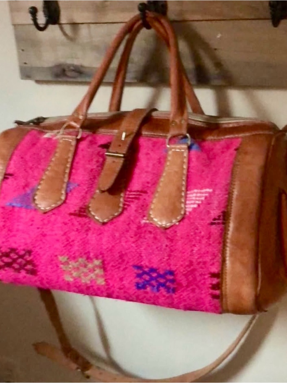 Handmade Moroccan Leather Weekender Bag — One-of-a-Kind Boho Travel Bag